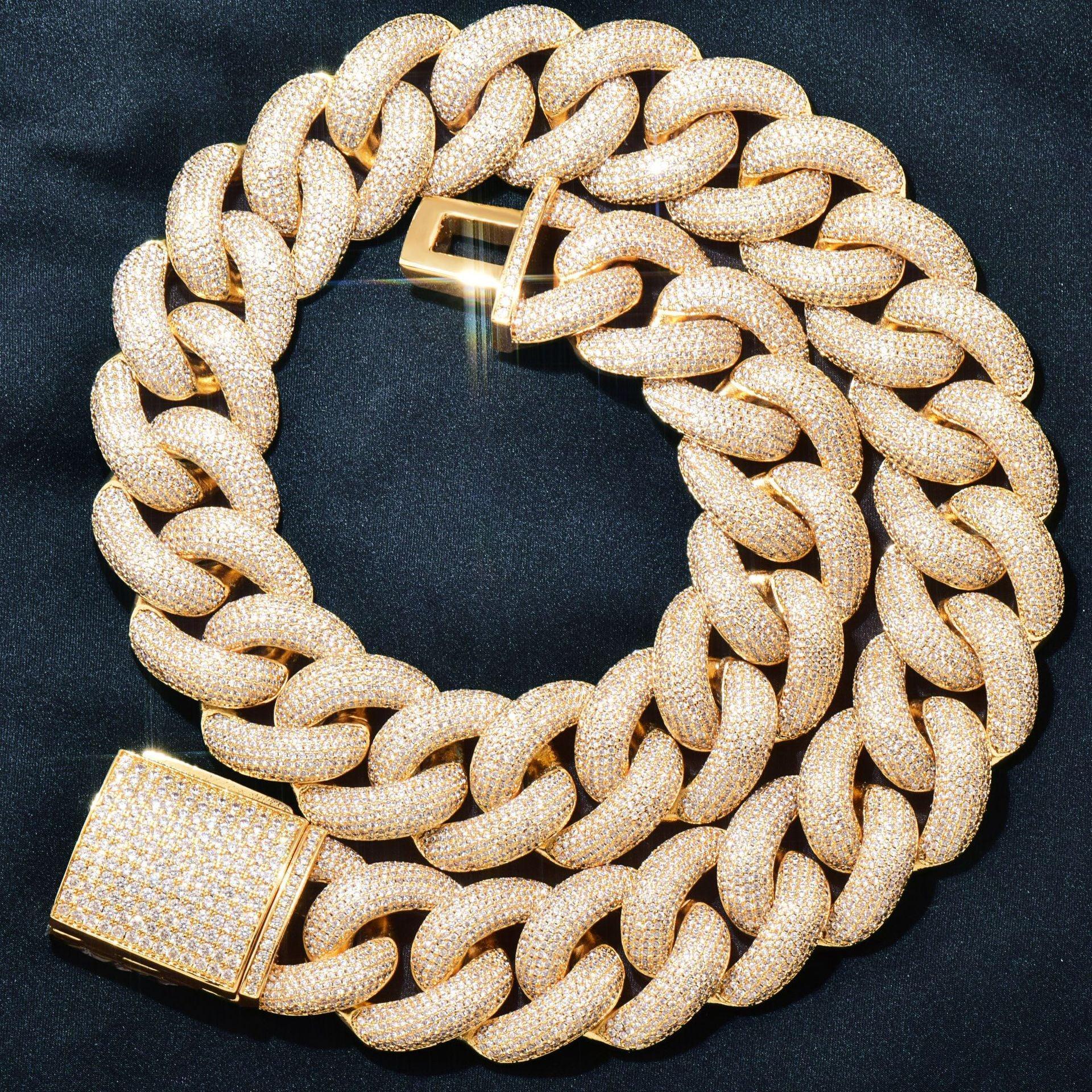 25mm Iced Out Bubble Cuban Chain Necklace with Copper & Zircon - CaratixJewelry