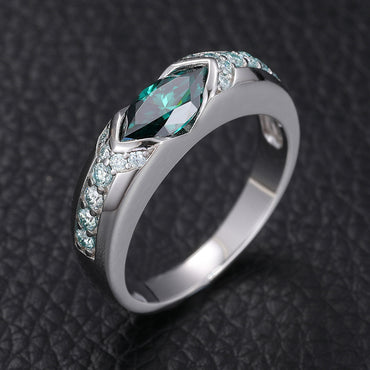 Green Moissanite All Seeing Eye S925 Protection Ring | Caratix