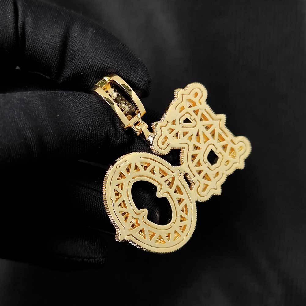 Iced-Out Letter Pendant Necklace with Spiked Design and Full Zircon Stones for Men | Caratix Jewelry - CaratixJewelry