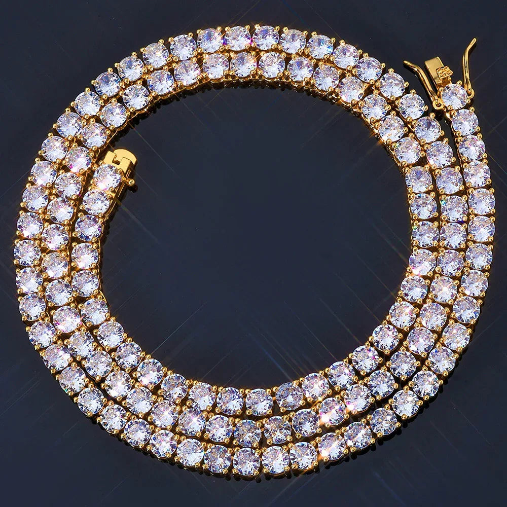 Zircon Tennis Chain Necklace for Men Hip Hop Jewelry Rapper Iced Out Chain Style | Caratix Jewelry - CaratixJewelry