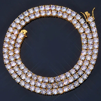 Zircon Tennis Chain Necklace for Men Hip Hop Jewelry Rapper Iced Out Chain Style | Caratix Jewelry - CaratixJewelry