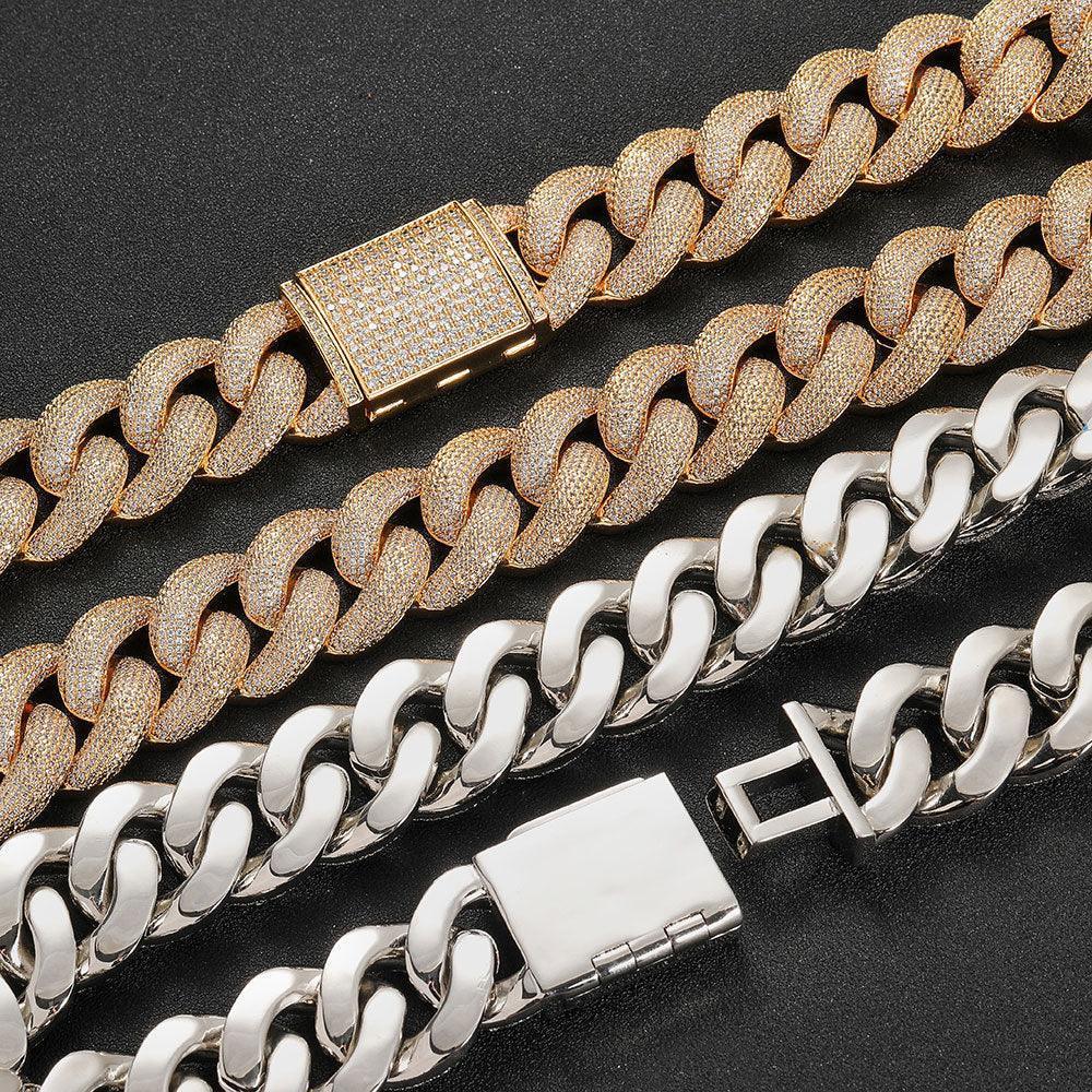25mm Iced Out Bubble Cuban Bracelet Full Zircon Rapper - CaratixJewelry