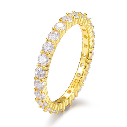 3mm Moissanite Eternity Band S925 Silver Ring | Caratix
