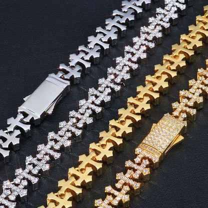 Iced Out Cross Zircon Bracelet Rapper Style Hip Hop Jewelry | Caratix Jewelry - CaratixJewelry