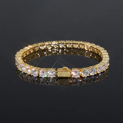 Iced Out Tennis Bracelet Single Row Zircon Hip Hop Bling Jewelry | Caratix Jewelry - CaratixJewelry