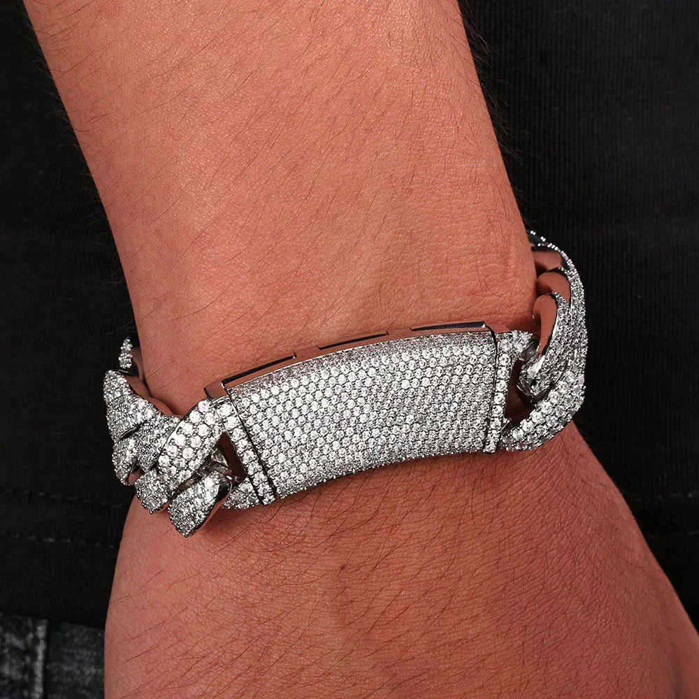 18mm Triple Row Bubble Iced Out Cuban Bracelet Hip Hop Jewelry | Caratix Jewelry - CaratixJewelry