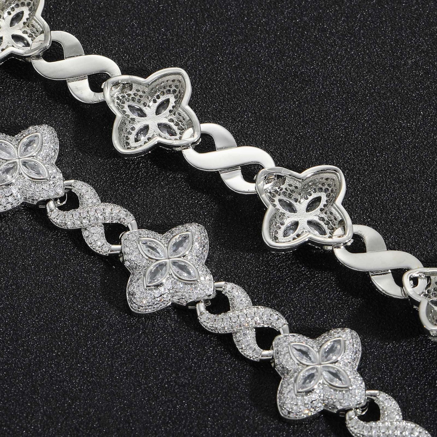 Unisex Infinity Clover 5A Zircon Necklace | Heavyweight High-End Hip Hop Bling | Caratix - CaratixJewelry