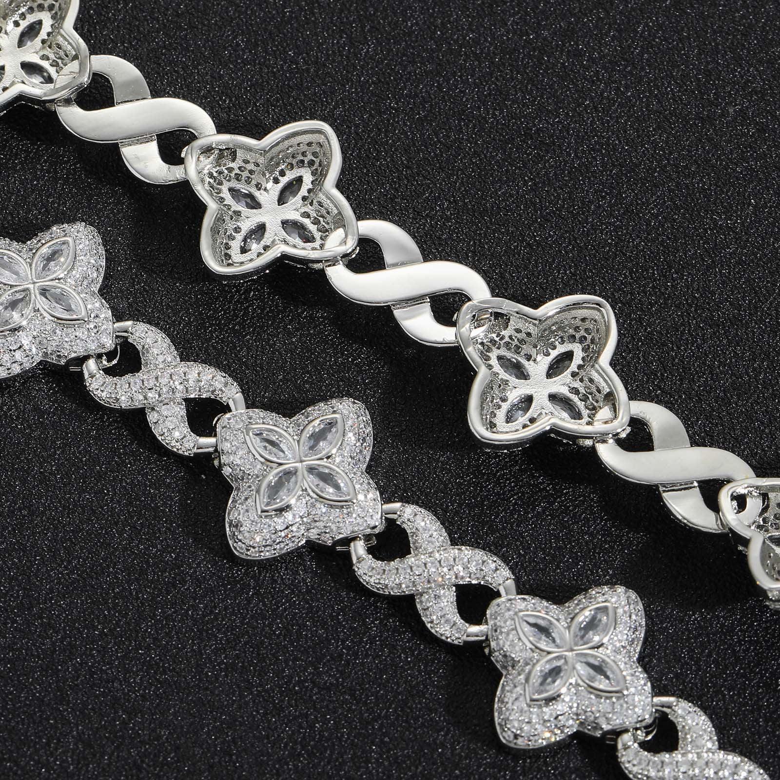 Unisex Infinity Clover 5A Zircon Necklace | Heavyweight High-End Hip Hop Bling | Caratix - CaratixJewelry