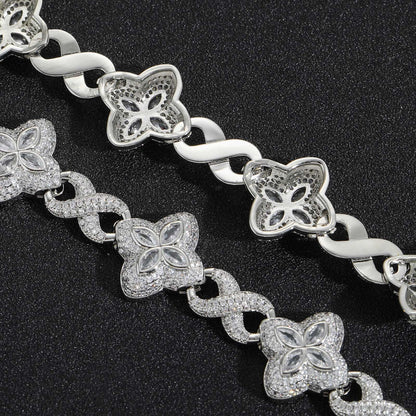 Unisex Infinity Clover 5A Zircon Necklace | Heavyweight High-End Hip Hop Bling | Caratix - CaratixJewelry