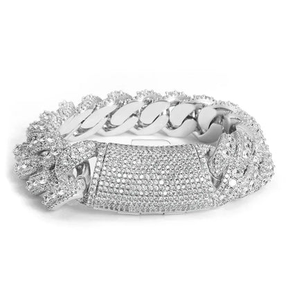 Custom 22mm Mega Bubble Cuban Link Bracelet - CaratixJewelry