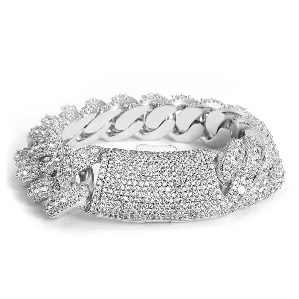 CARÁTIX 22mm Moissanite Bubble Cuban Link Necklace