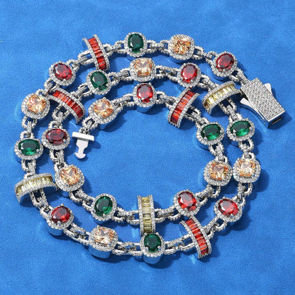 Colorful Gemstone Hip Hop Necklace for Men | Caratix Jewelry - CaratixJewelry