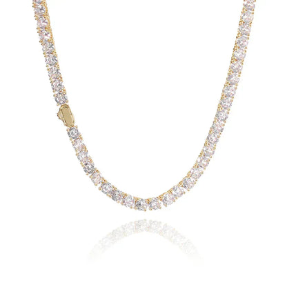 Single-Row Moissanite Tennis Chain Necklace for Women – S925 Sterling Silver Luxury Hip Hop Jewelry - CaratixJewelry