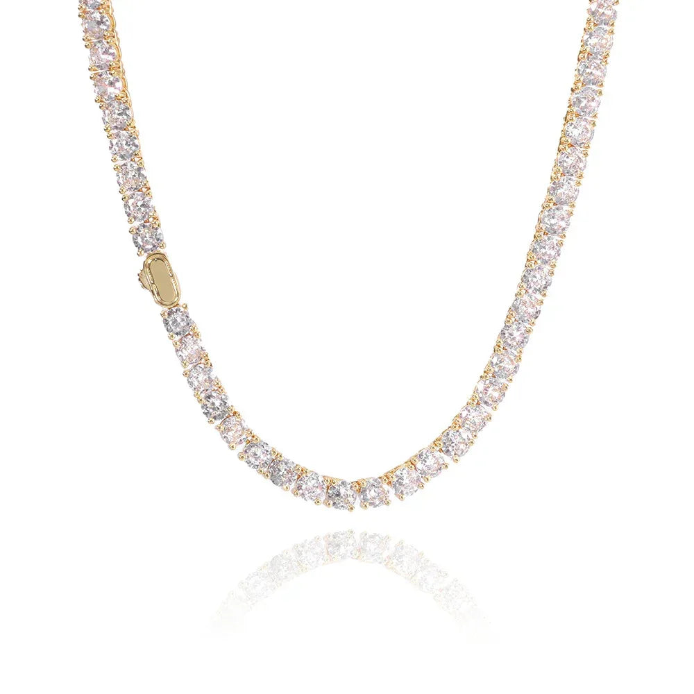 Zircon Tennis Chain Necklace Spring Clasp for Men & Women | Caratix Jewelry - CaratixJewelry