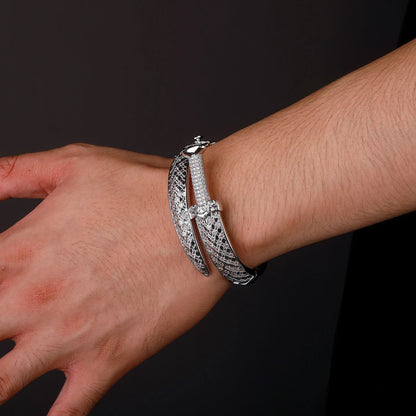 Men's King’s Sword Ring | Micro-Pave Zirconia Warrior Band | Caratix Jewelry