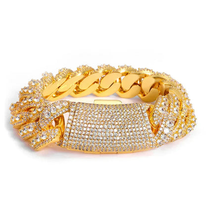 Custom 22mm Mega Bubble Cuban Link Bracelet - CaratixJewelry