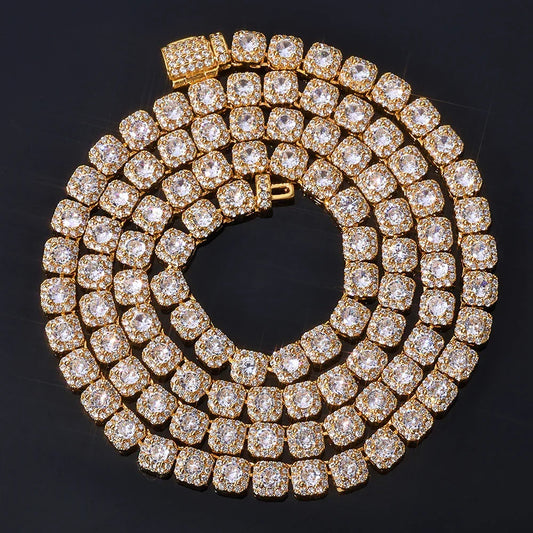 Custom 5mm Baguette Tennis Chain | Fold-Over Clasp Hip Hop Bling | Caratix - CaratixJewelry