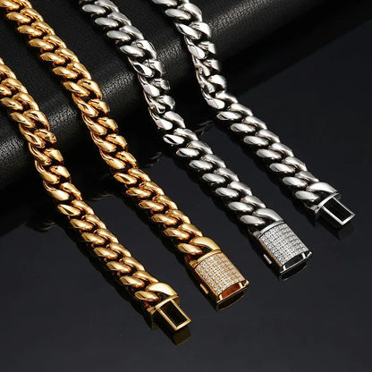 Cuban Link Zircon Hip Hop Bracelet Gold Chain Rapper Caratix - CaratixJewelry