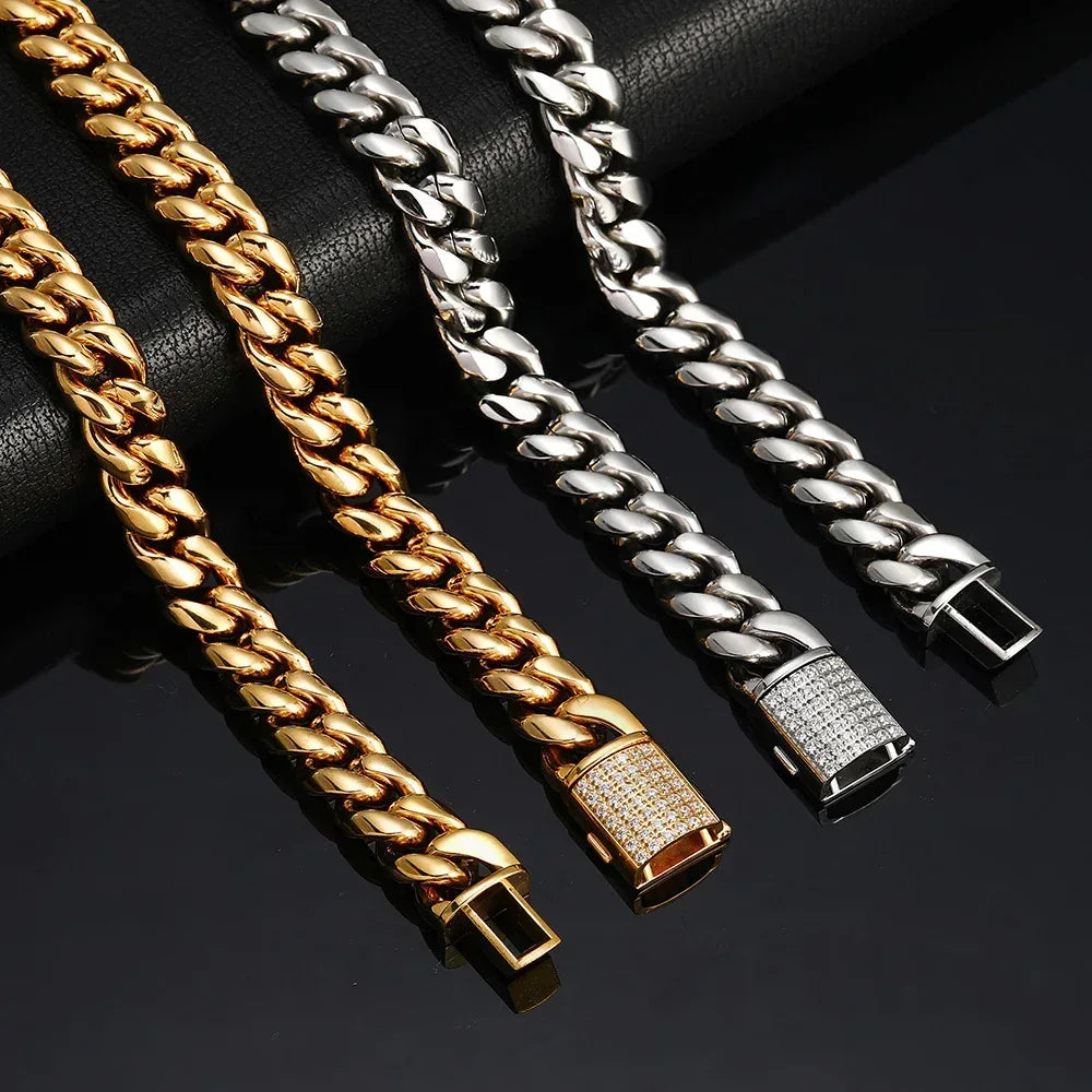 Rounded Tight Cuban Chain Necklace Stainless Steel for Men | Caratix Jewelry - CaratixJewelry