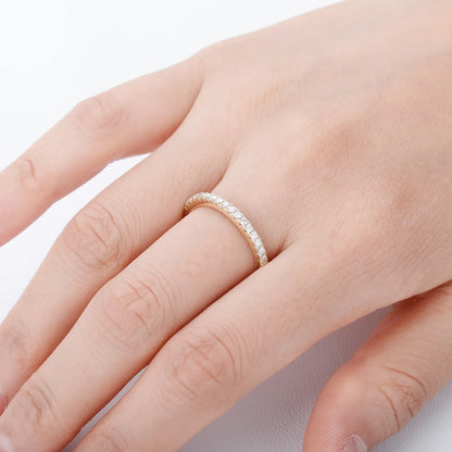 D Color Moissanite Ring S925 Sterling Silver | Minimalist Couple Band | Caratix