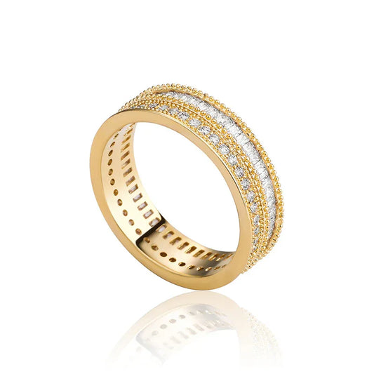 Unisex Iced Out Hip Hop Ring | Full Zirconia Fashion Band | Caratix