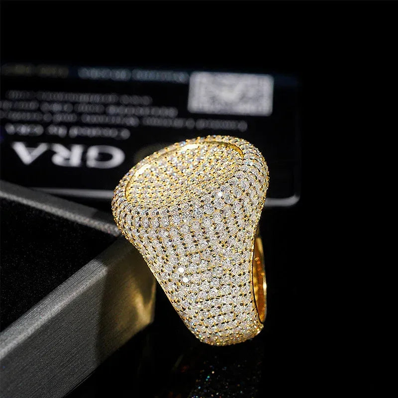Men’s D-Color Moissanite Hip Hop Ring | S925 Silver Iced Out Fashion Jewelry - CaratixJewelry
