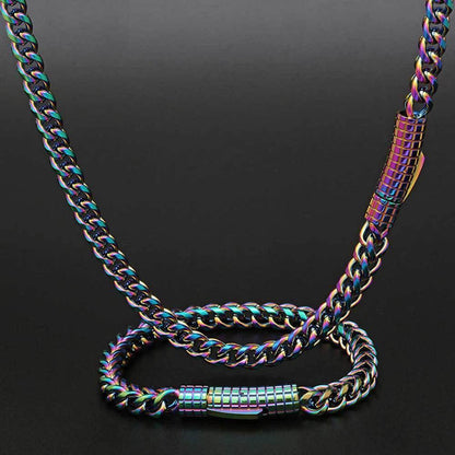 6mm Cuban Chain Necklace Stainless Steel Titanium Gold Chain Rapper Style | Caratix Jewelry - CaratixJewelry
