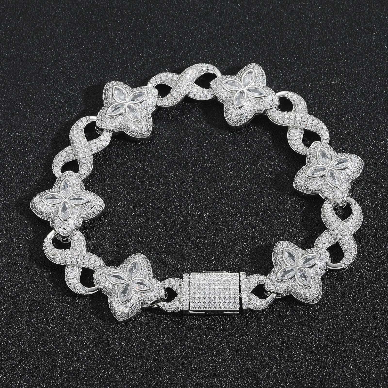 Unisex Infinity Clover 5A Zircon Bracelet | High-End Infinity Lucky Charm | Premium Hip Hop Bling | Caratix - CaratixJewelry