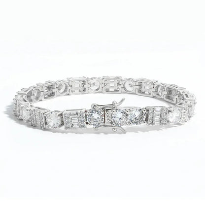 6.5mm Square-Round Tennis Chain Bracelet Zircon for Men | Caratix Jewelry - CaratixJewelry
