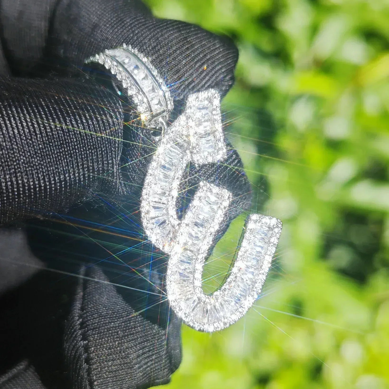 T Letter Single Row Pendant | CZ Iced Out Hip Hop Streetwear Trendy Necklace - CaratixJewelry