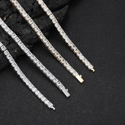Custom 5.5mm Square Tennis Chain | High-End Hip Hop Bling Bracelet | Caratix - CaratixJewelry