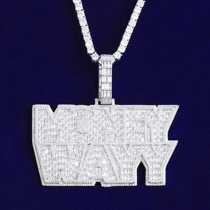 Iced Out "Money Wayy" Pendant | Men's Real Copper CZ Necklace - CaratixJewelry