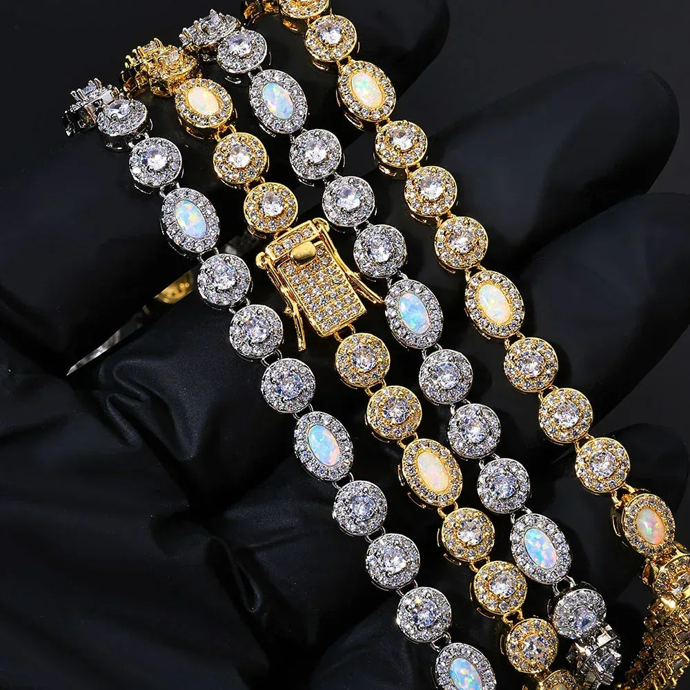 Custom Opal & Zircon Bracelet Hip Hop Jewelry for Men | Caratix - CaratixJewelry