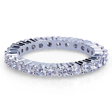Minimalist Micro-Pave Round Ring - Stackable Zirconia Band | Caratix