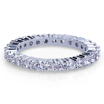 Minimalist Micro-Pave Round Ring - Stackable Zirconia Band | Caratix