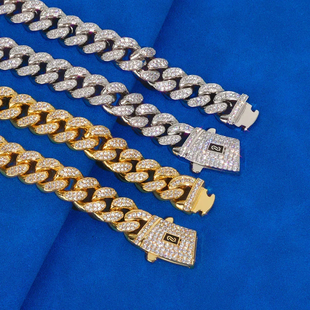 Custom 12mm Double-Row Moroccan Cuban Link | High-End Hip Hop Jewelry | Caratix - CaratixJewelry