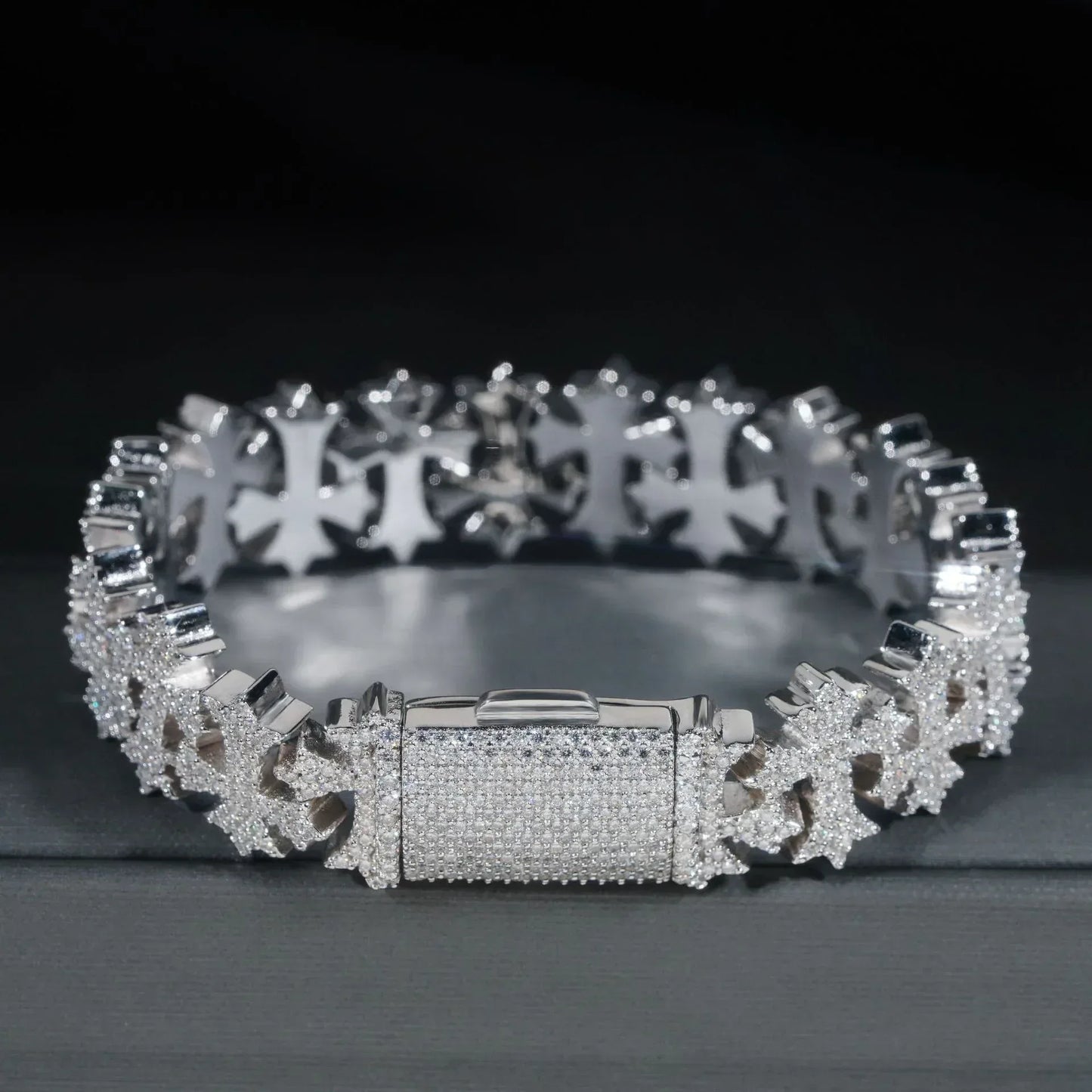 16mm D-Color Moissanite Cuban Link | S925 Silver Men’s Iced Out Chain - CaratixJewelry