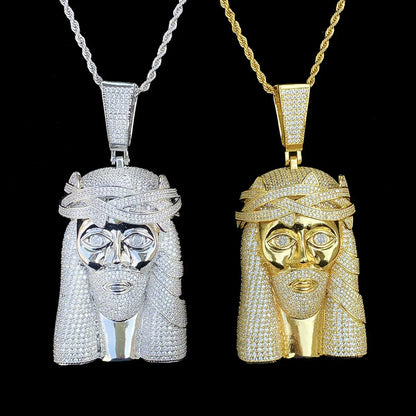 Iced Out "Street Sage" Old Man Pendant | Men's Micro Pave CZ "Godfather" Necklace - CaratixJewelry