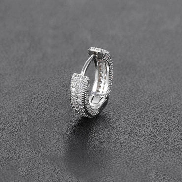 Square Hoop Earrings with Micro-Pave Zircon Stones for Men and Women | Bling Hip Hop Jewelry | Caratix Jewelry - CaratixJewelry