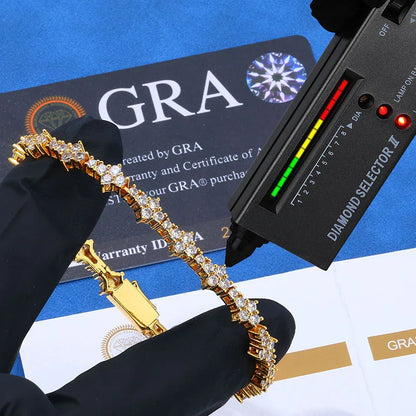 Custom Moissanite Airplane Tennis Bracelet | Women's High-Fire Hip Hop Bling | Caratix - CaratixJewelry