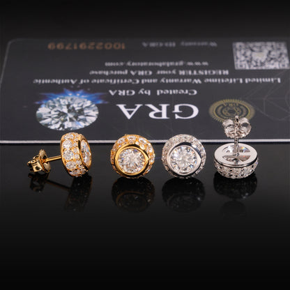 Premium 1ct 6.5mm Moissanite Stud Earrings S925 Silver | D VVS1 Solitaire | Caratix