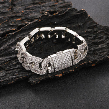 16mm T-Shaped Zircon Cuban Link Bracelet - CaratixJewelry