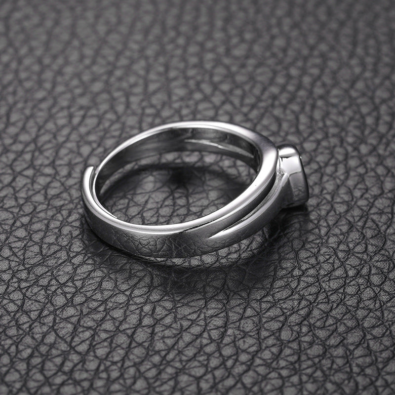 Adjustable Triangle Moissanite Ring S925 Open Band | Caratix