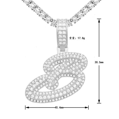 Iced Out Letter B Pendant | Men's Gold Plated Hip Hop Alphabet Charm | Caratix