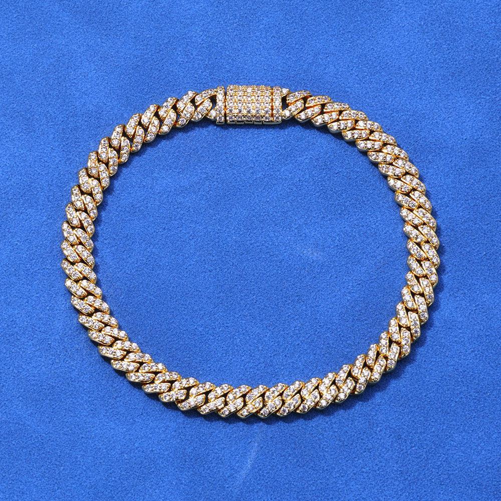 6mm Single Row Cuban Link Zircon Necklace Hip Hop Jewelry - CaratixJewelry