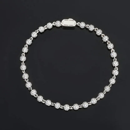 Custom 4mm Fully Iced-Out Round Bead Bracelet | Versatile Rapper Iced Out Chain | Caratix - CaratixJewelry