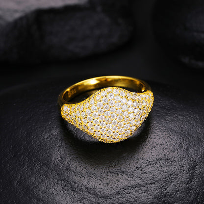 S925 Sterling Silver Moissanite Starry Night Ring – Full Iced-Out Luxury Hip-Hop Band