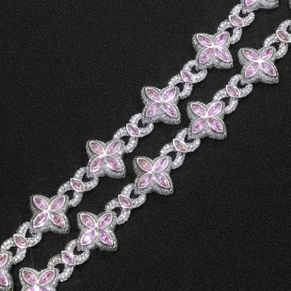 Evil Eye & Clover Cuban Link Chain | Men's Bracelet & Women's Necklace | Iced Out Gold Chain Rapper Style | Caratix - CaratixJewelry