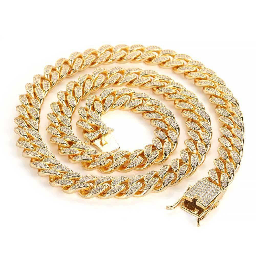 Custom 12mm Double-Row Iced Out Gold Chain Style for Rapper | Necklace & Bracelet | Caratix - CaratixJewelry