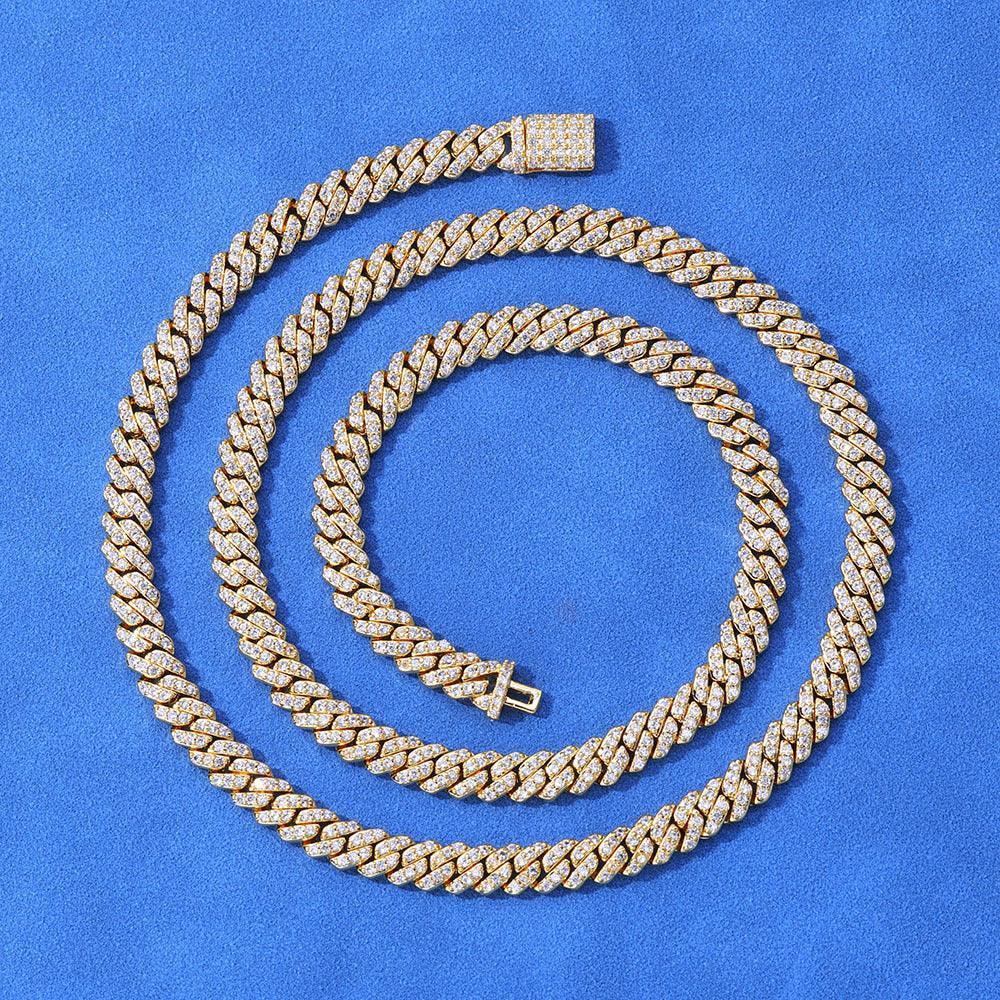 6mm Moissanite Cuban Link Chain – S925 Sterling Silver Iced-Out Hip Hop Men’s Luxury Minimalist Streetwear Necklace - CaratixJewelry